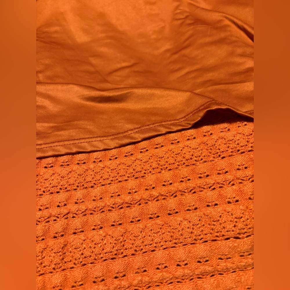 Emma & Posh Orange Crochet Knit Skirt Tie Banded Summer size Large - Picture 4 of 6